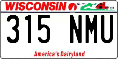 WI license plate 315NMU