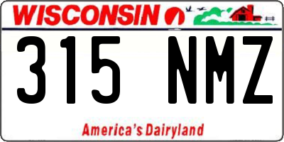 WI license plate 315NMZ