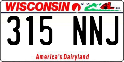 WI license plate 315NNJ