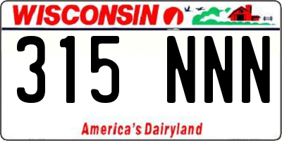 WI license plate 315NNN