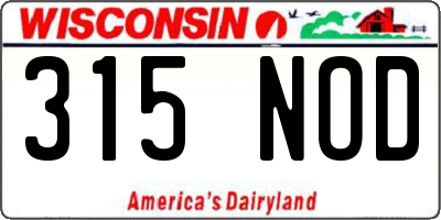 WI license plate 315NOD