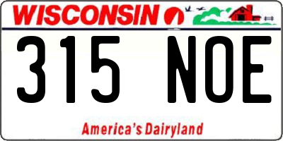 WI license plate 315NOE
