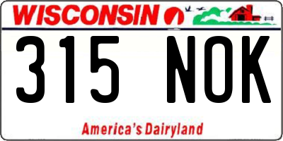 WI license plate 315NOK