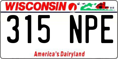 WI license plate 315NPE