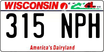 WI license plate 315NPH