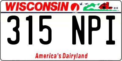 WI license plate 315NPI