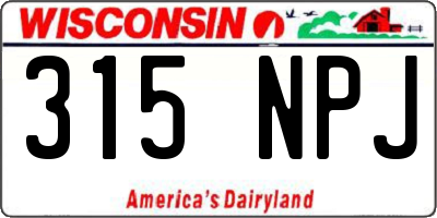 WI license plate 315NPJ