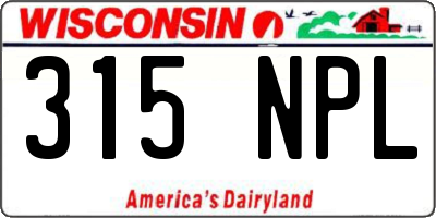 WI license plate 315NPL