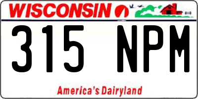 WI license plate 315NPM