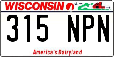 WI license plate 315NPN