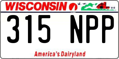 WI license plate 315NPP