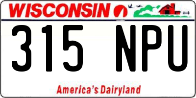 WI license plate 315NPU