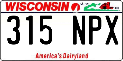 WI license plate 315NPX