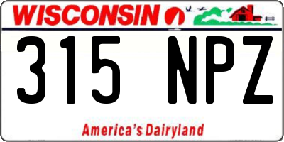 WI license plate 315NPZ