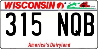 WI license plate 315NQB