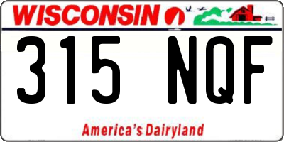 WI license plate 315NQF