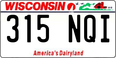 WI license plate 315NQI
