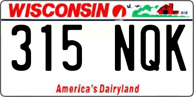 WI license plate 315NQK