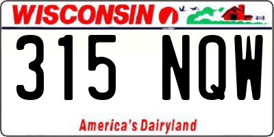 WI license plate 315NQW