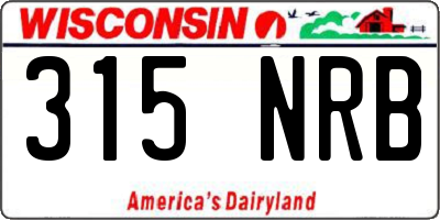 WI license plate 315NRB