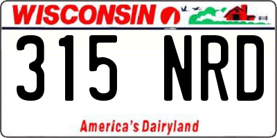 WI license plate 315NRD