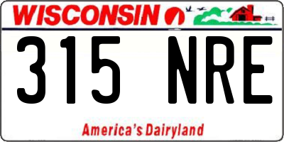 WI license plate 315NRE