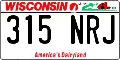 WI license plate 315NRJ