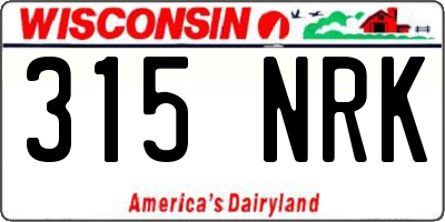 WI license plate 315NRK