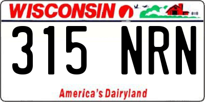 WI license plate 315NRN