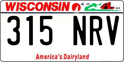 WI license plate 315NRV