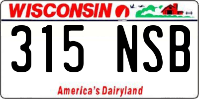 WI license plate 315NSB