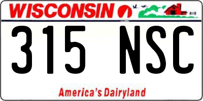 WI license plate 315NSC