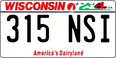 WI license plate 315NSI