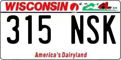 WI license plate 315NSK