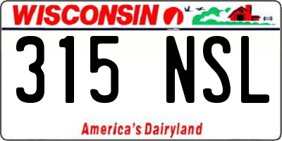 WI license plate 315NSL