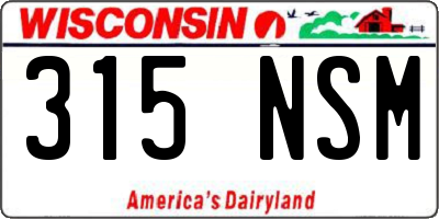 WI license plate 315NSM