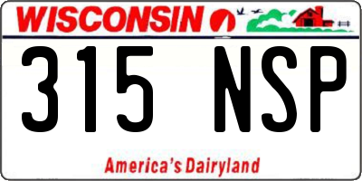 WI license plate 315NSP
