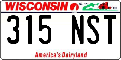 WI license plate 315NST