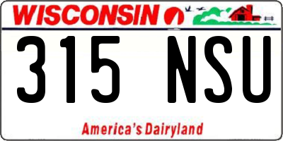 WI license plate 315NSU