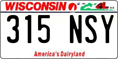 WI license plate 315NSY