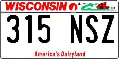 WI license plate 315NSZ