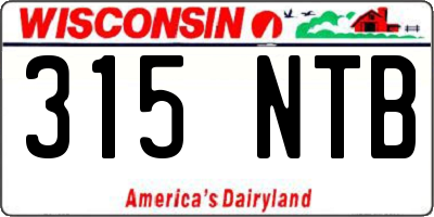 WI license plate 315NTB