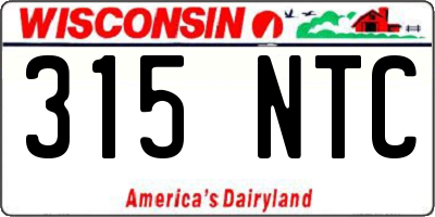 WI license plate 315NTC