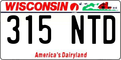 WI license plate 315NTD