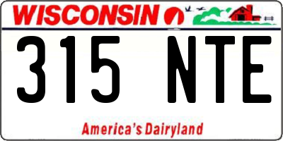 WI license plate 315NTE