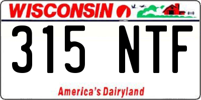 WI license plate 315NTF
