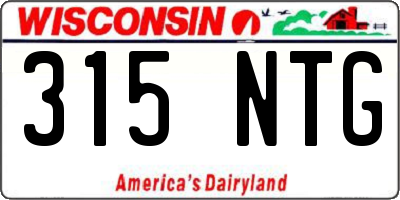 WI license plate 315NTG