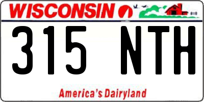 WI license plate 315NTH
