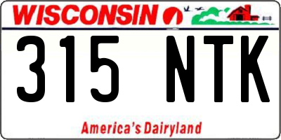 WI license plate 315NTK
