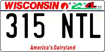 WI license plate 315NTL